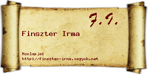 Finszter Irma névjegykártya